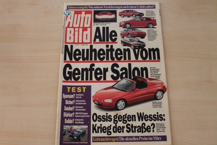 Deckblatt Auto Bild (10/1992)